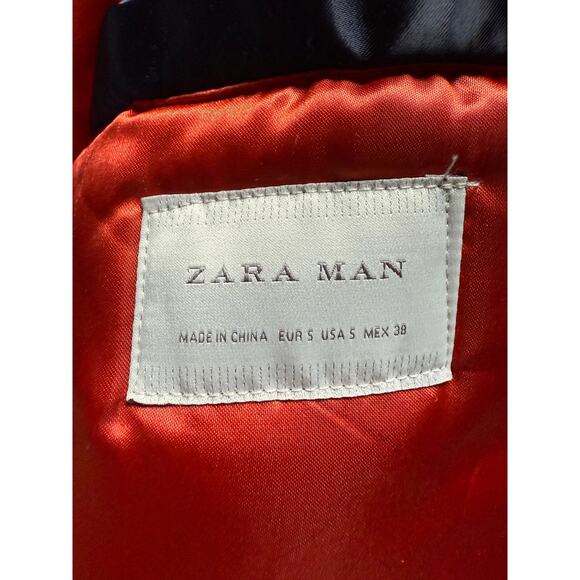 ZARA MAN Blue Satin Bomber Jacket Fall Winter Modern Urban StreetStyle Alt Indie - Picture 9 of 10
